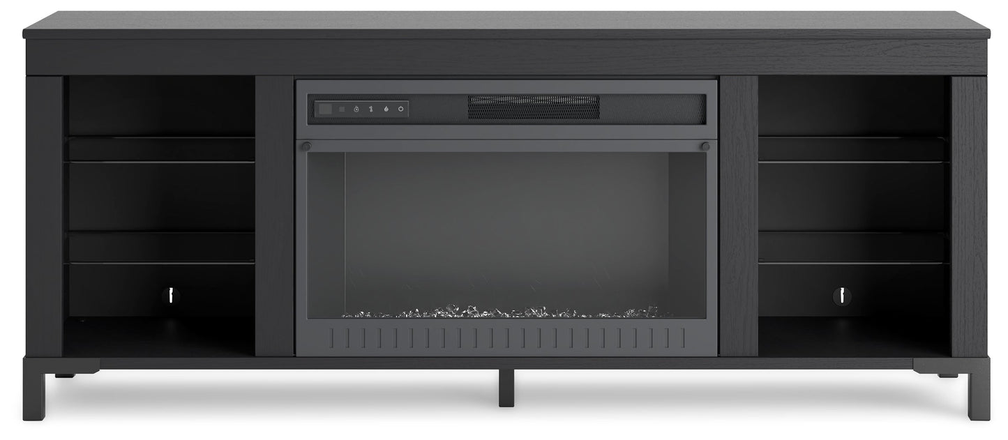 Cayberry Black 60" TV Stand with Electric Fireplace