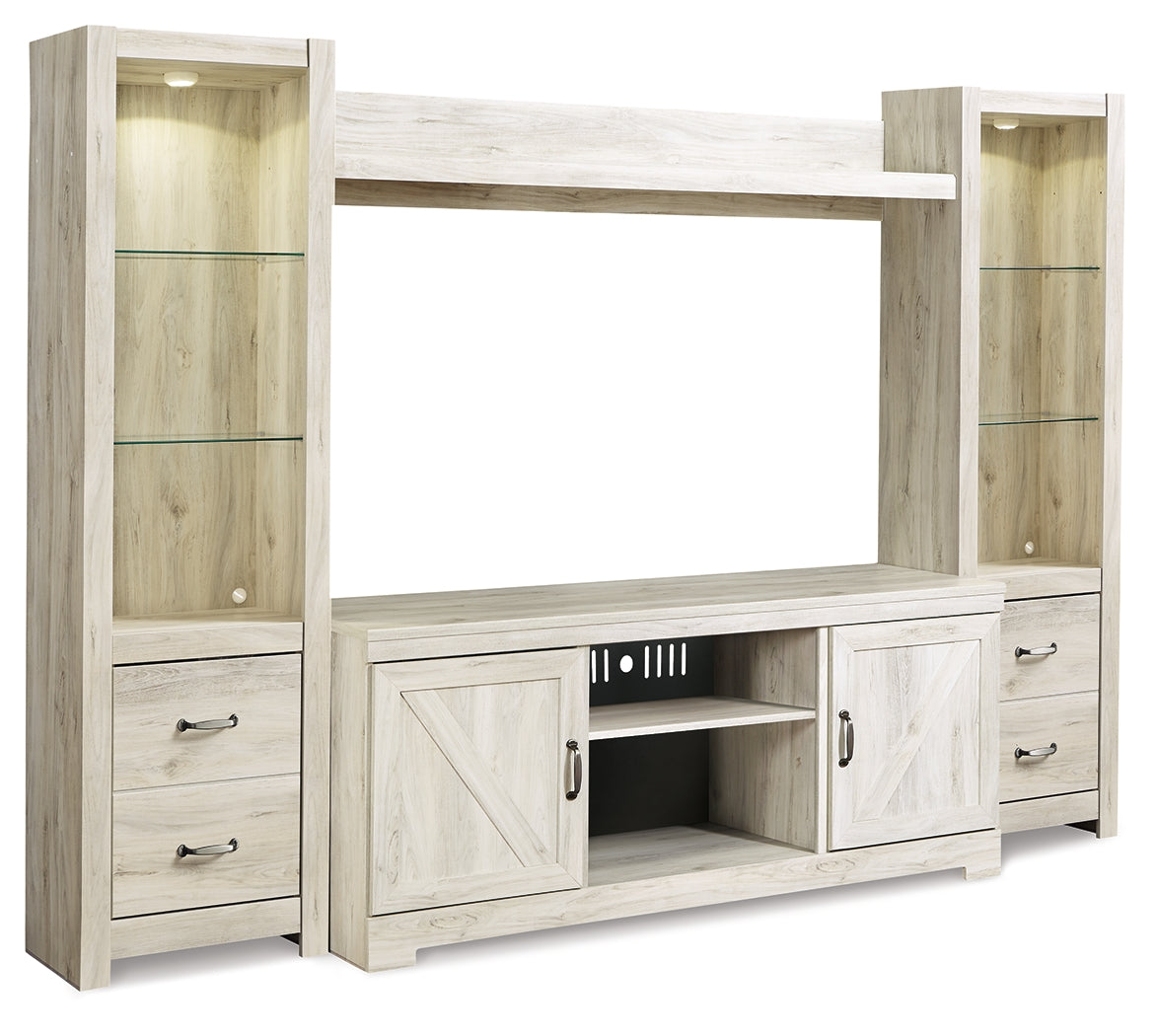 Bellaby Whitewash 4-Piece Entertainment Center