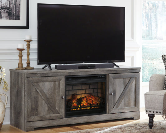 Wynnlow Gray 63" TV Stand with Electric Fireplace