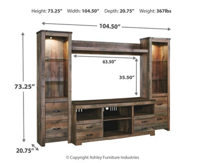 Trinell Brown 4-Piece Entertainment Center