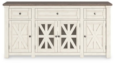 Bolanburg White/Weathered Gray Extra Large TV Stand - Ornate Home