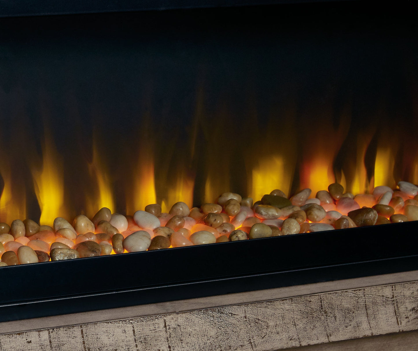 Krystanza Weathered Gray 92" TV Stand w/ Electric Fireplace