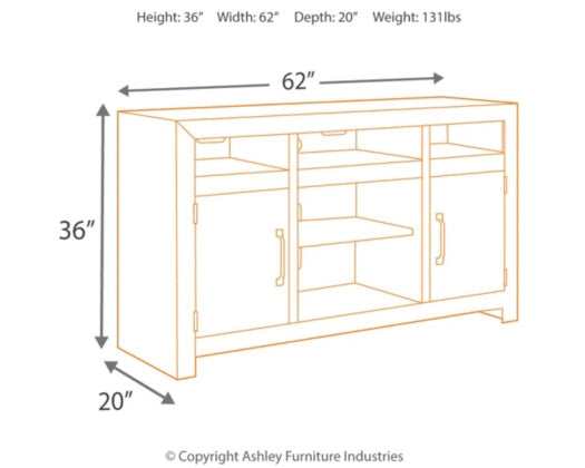 Sommerford Brown 62" TV Stand w/ Fireplace Inserts