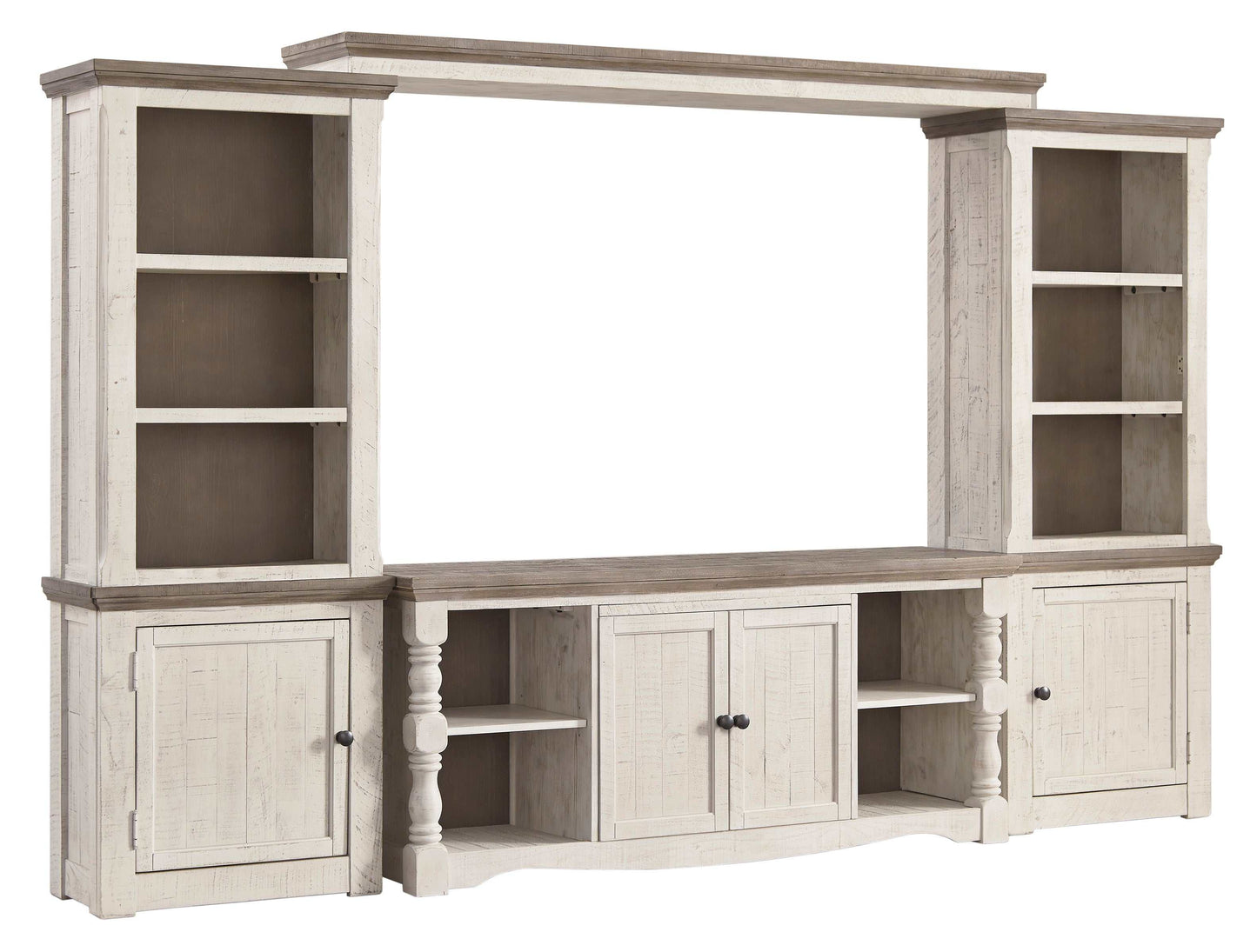 Havalance Weathered Gray & Vintage White Entertainment Center Units