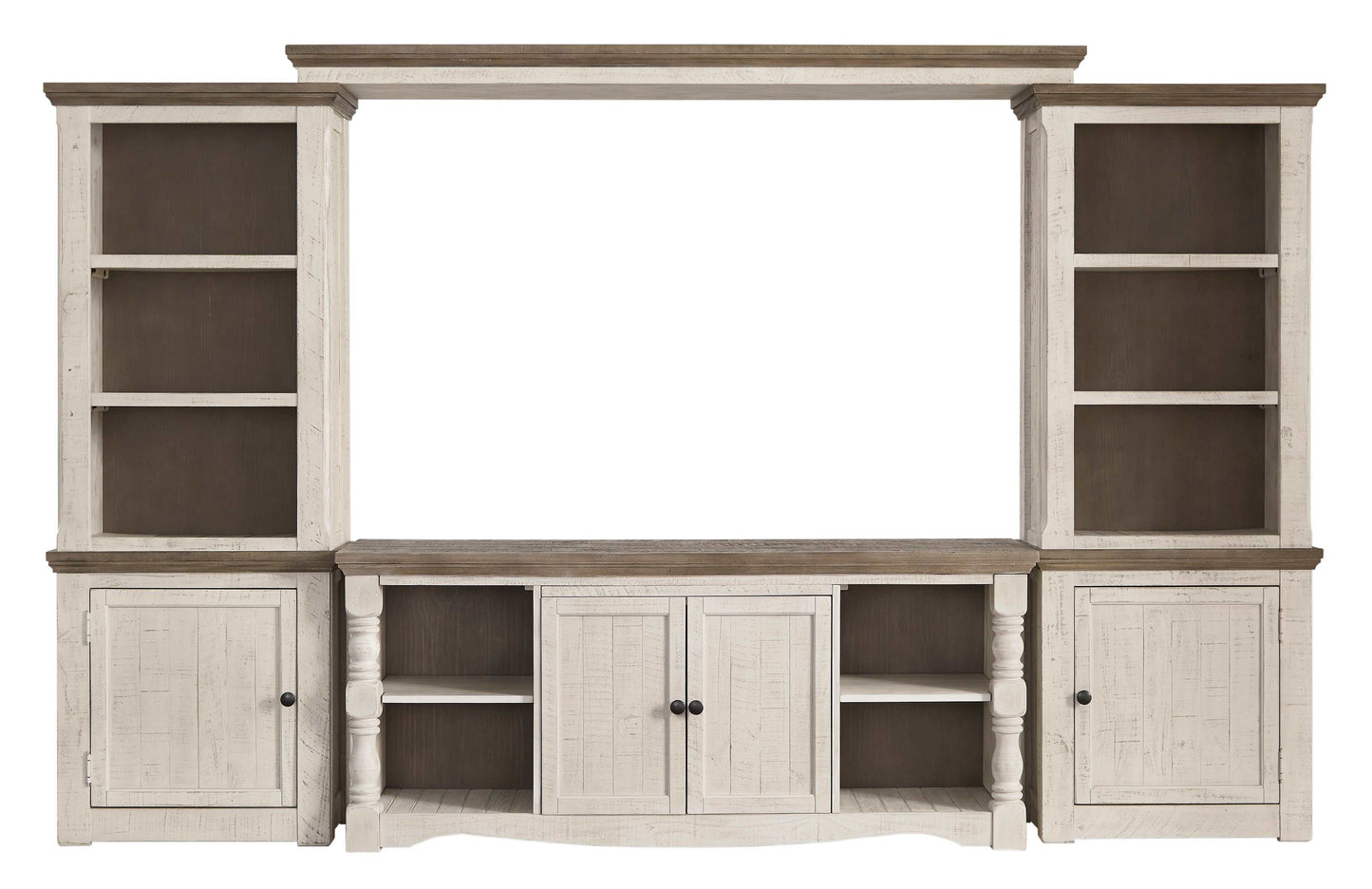 Havalance Weathered Gray & Vintage White Entertainment Center Units