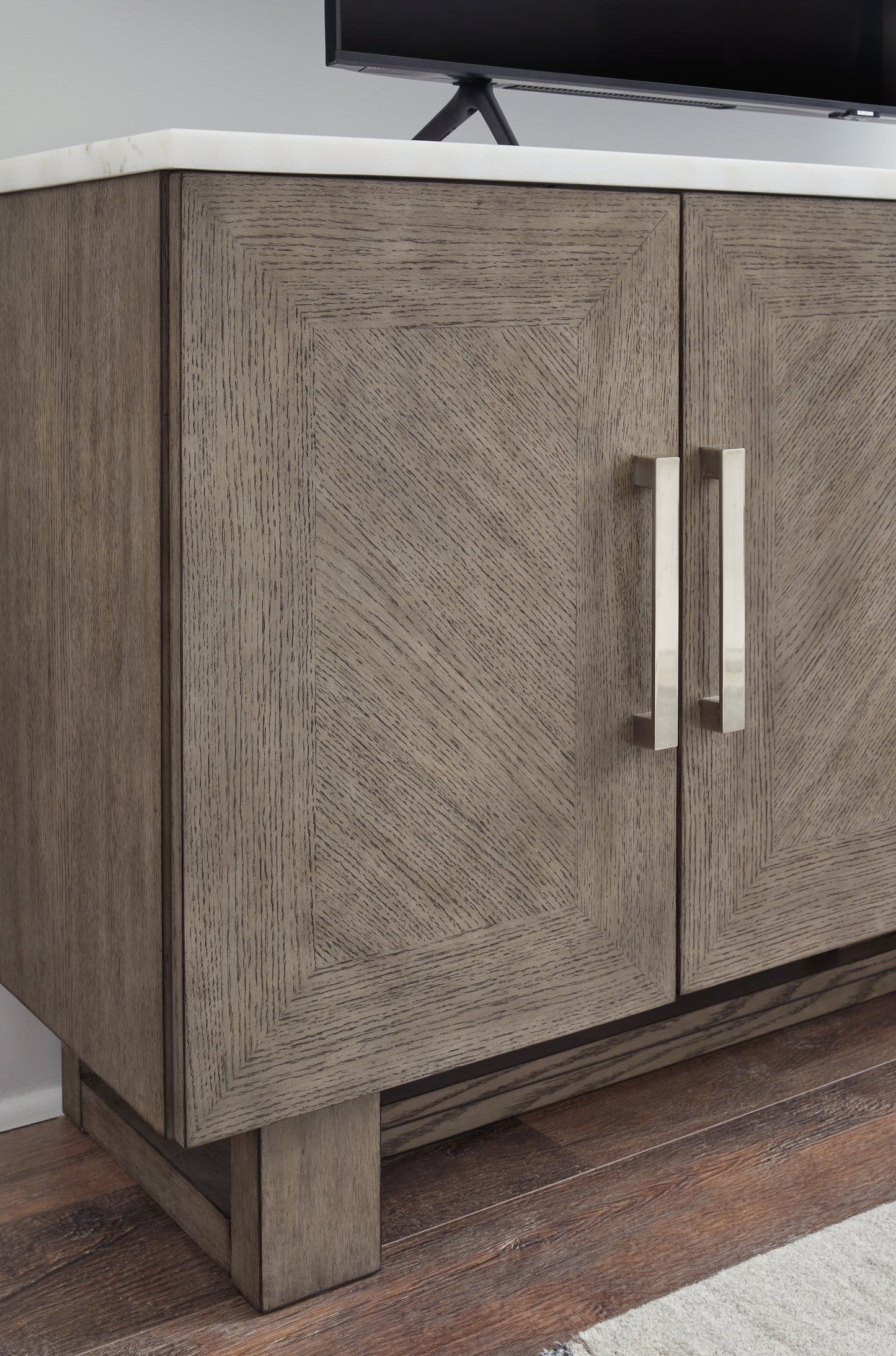 Loyaska Grayish Brown/White 68" TV Stand