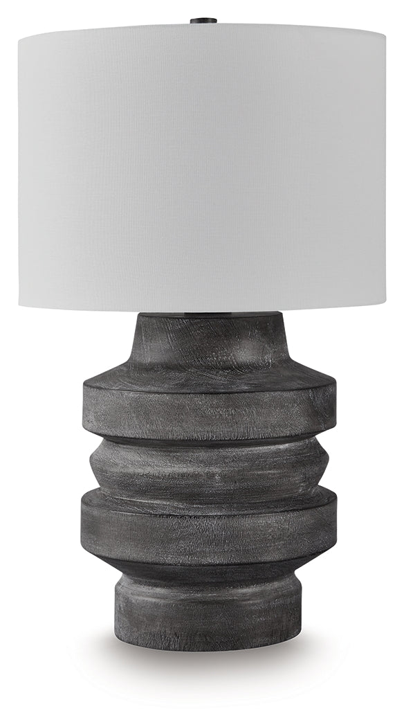 Wahida Distressed Black Poly Table Lamp- Viva Furn