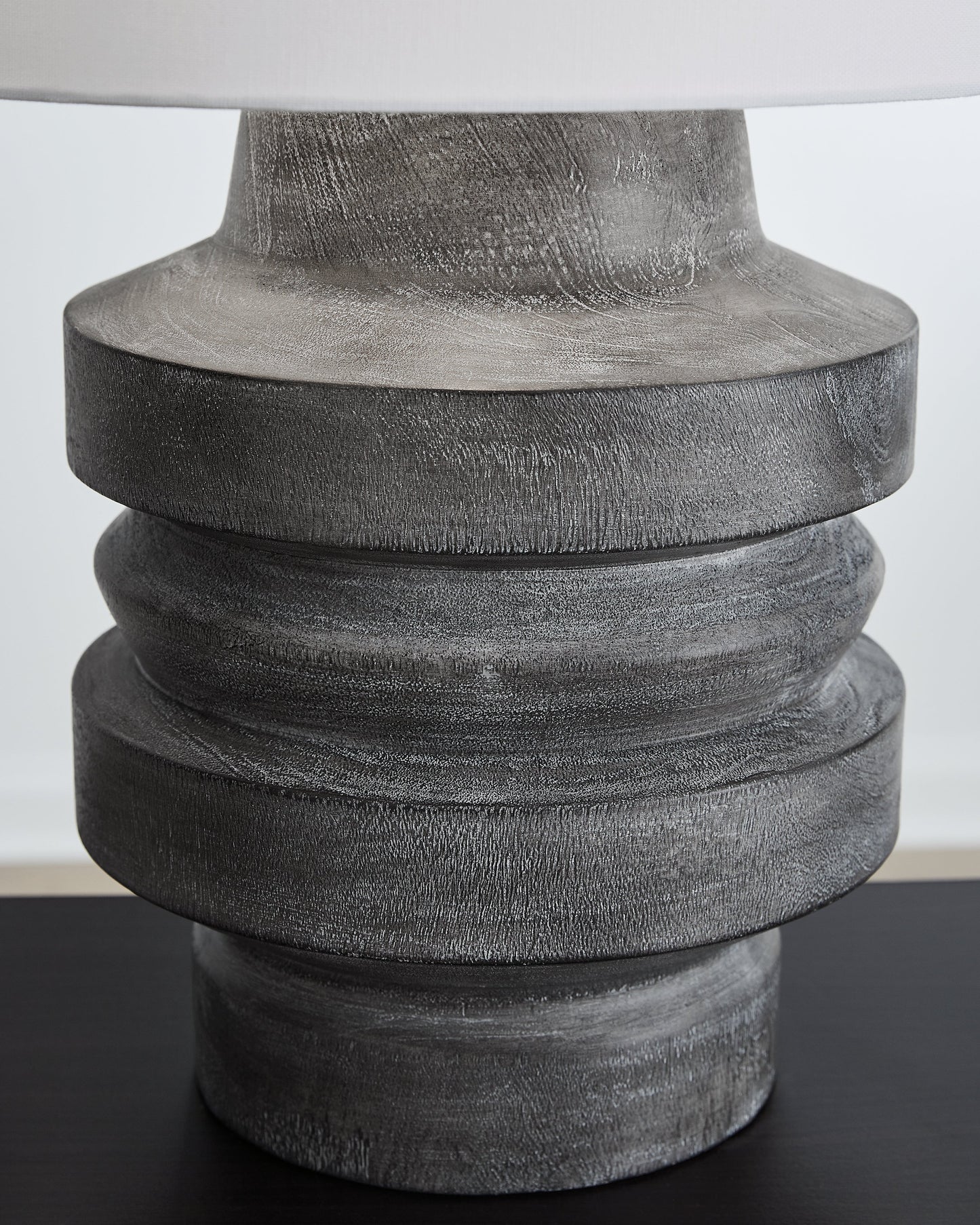 Wahida Distressed Black Poly Table Lamp- Viva Furn