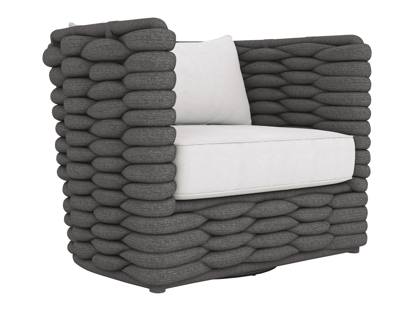 Wailea Cadet Grey/White/Cream Outdoor Swivel Chair - Ornate Home
