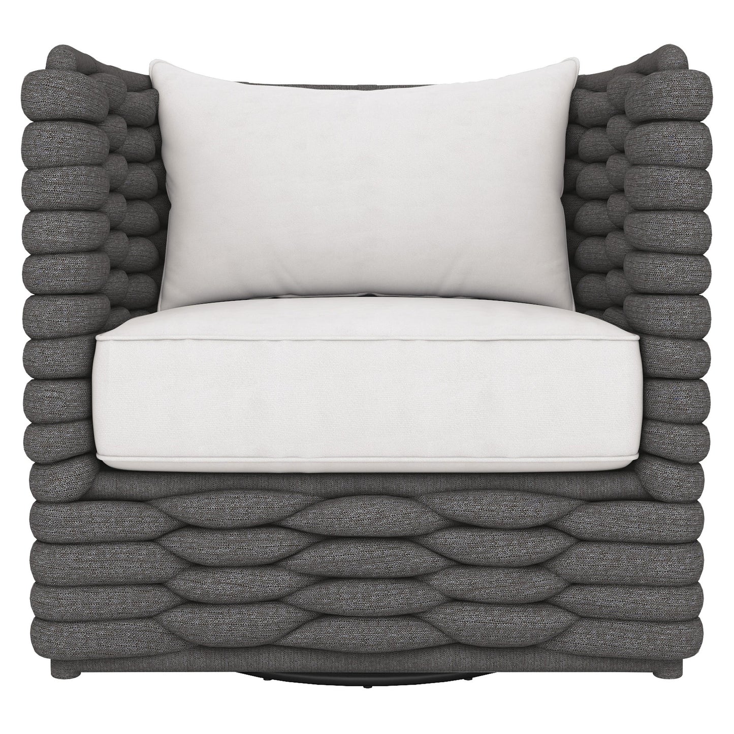 Wailea Cadet Grey/White/Cream Outdoor Swivel Chair - Ornate Home