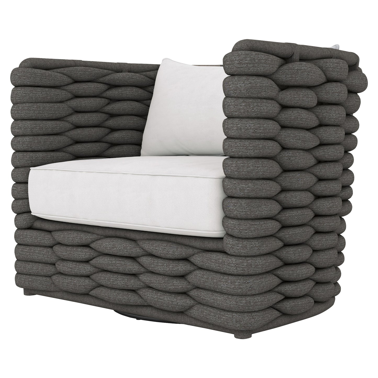 Wailea Cadet Grey/White/Cream Outdoor Swivel Chair - Ornate Home