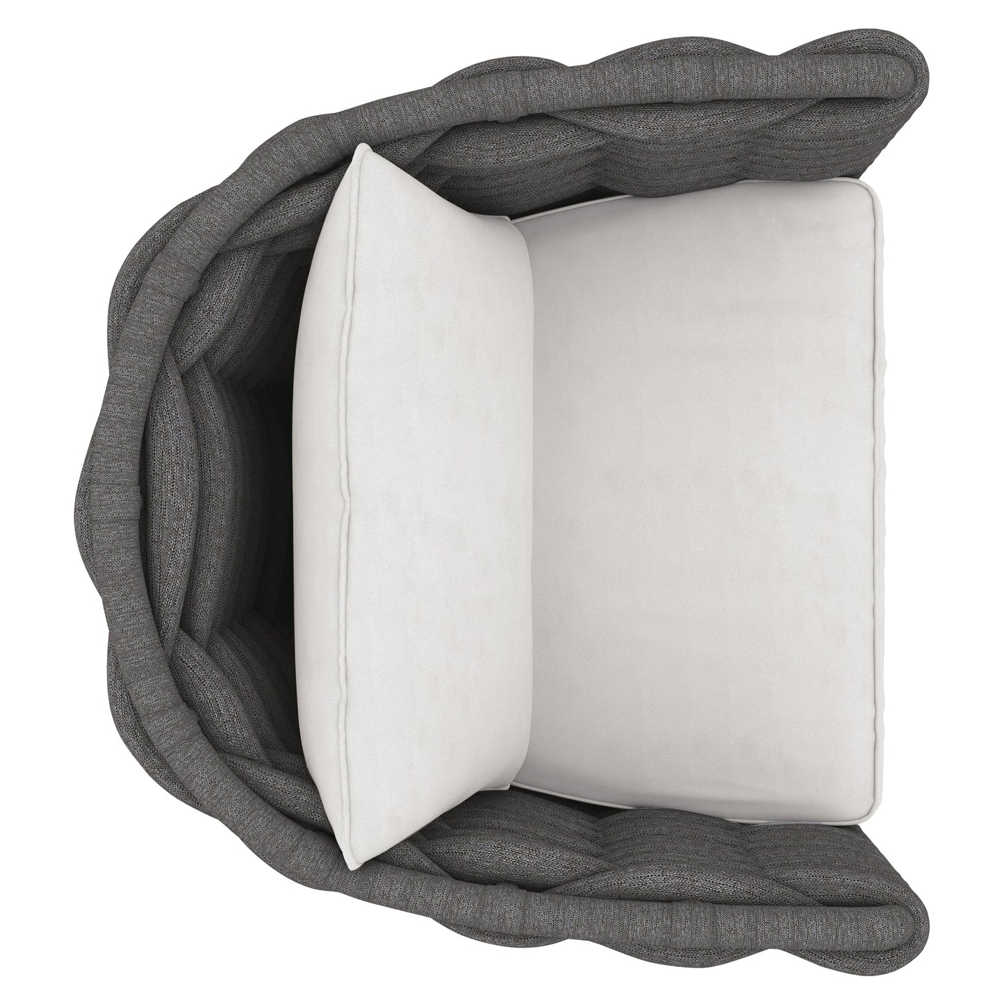 Wailea Cadet Grey/White/Cream Outdoor Swivel Chair - Ornate Home
