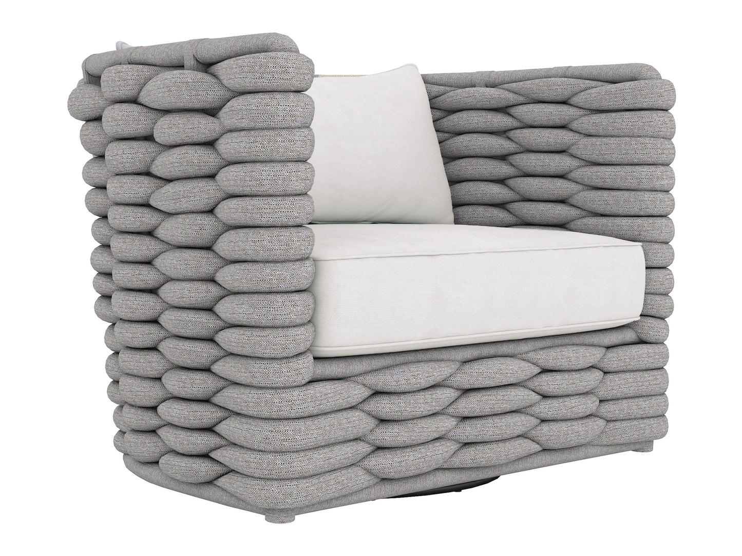Wailea Nordic Grey/White/Cream Outdoor Swivel Chair - Ornate Home