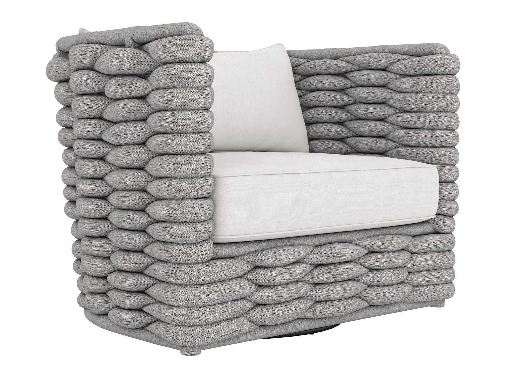 Wailea Nordic Grey/White/Cream Outdoor Swivel Chair - Ornate Home