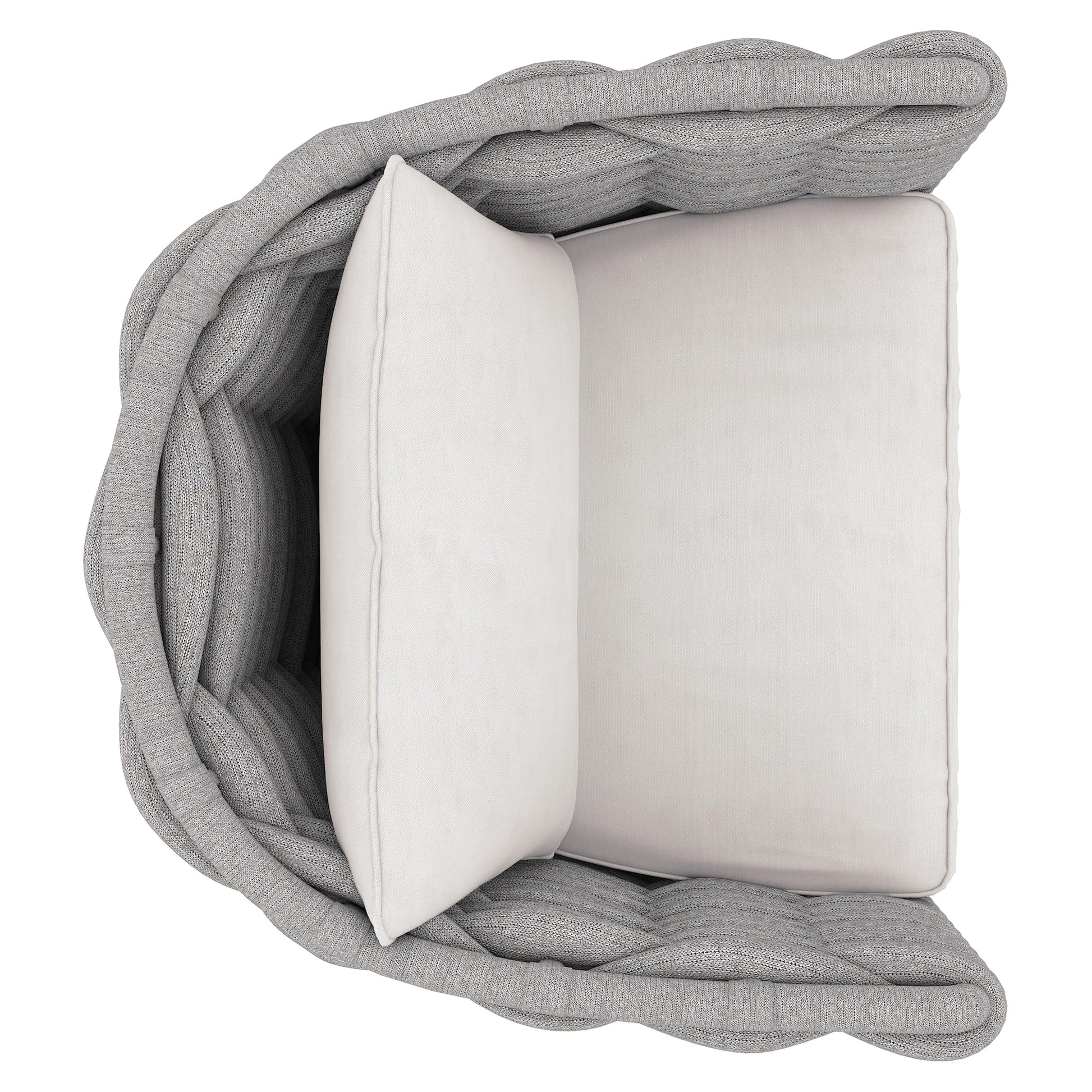 Wailea Nordic Grey/White/Cream Outdoor Swivel Chair - Ornate Home