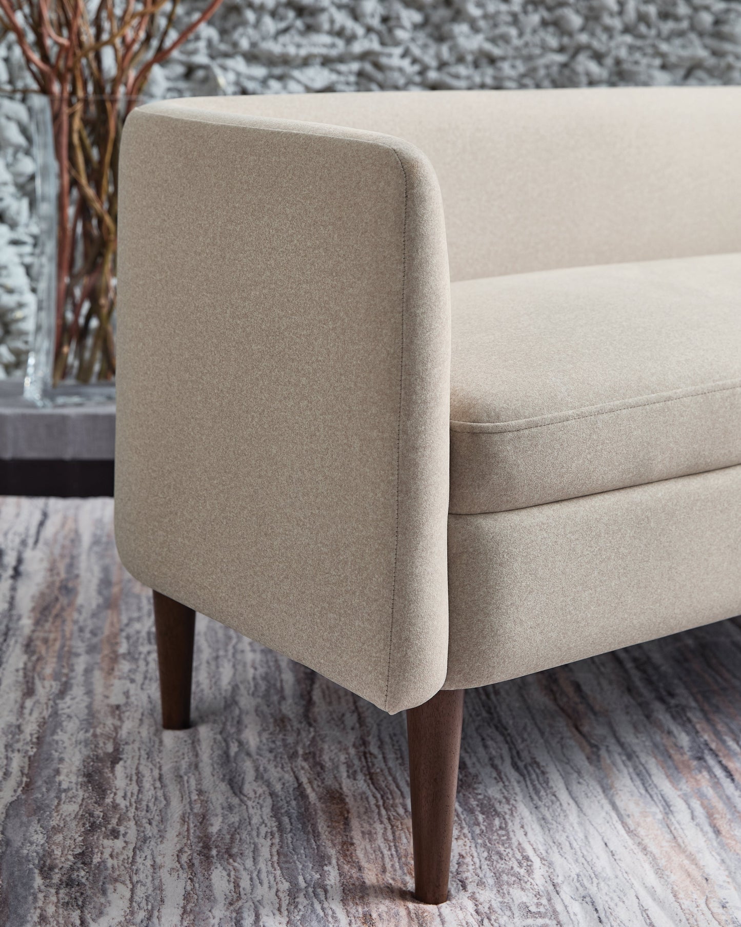 Wainner Beige Accent Bench- Viva Furn