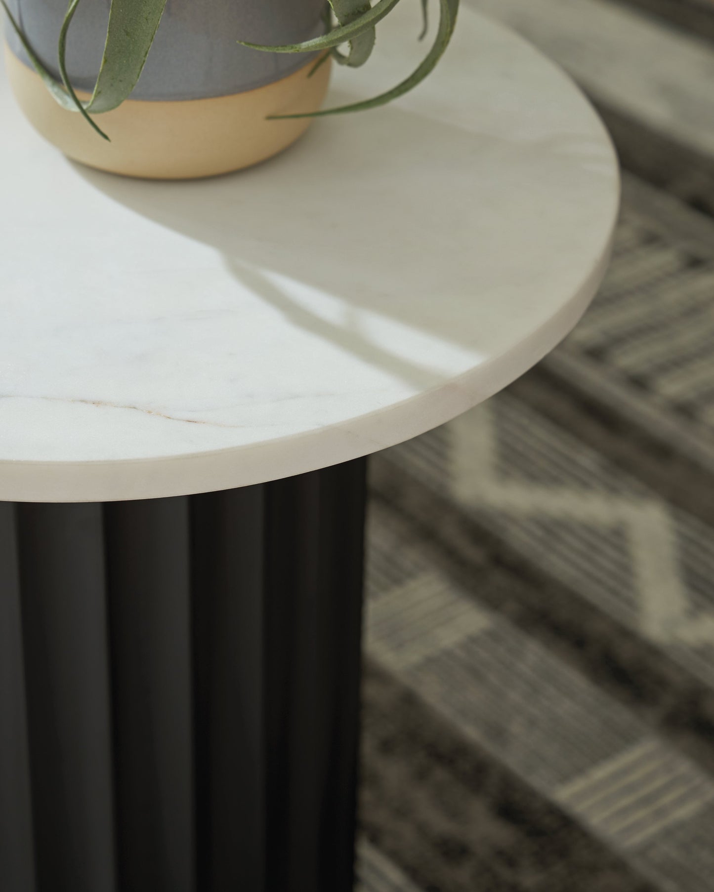Wainstone Black/White Accent Table- Viva Furn