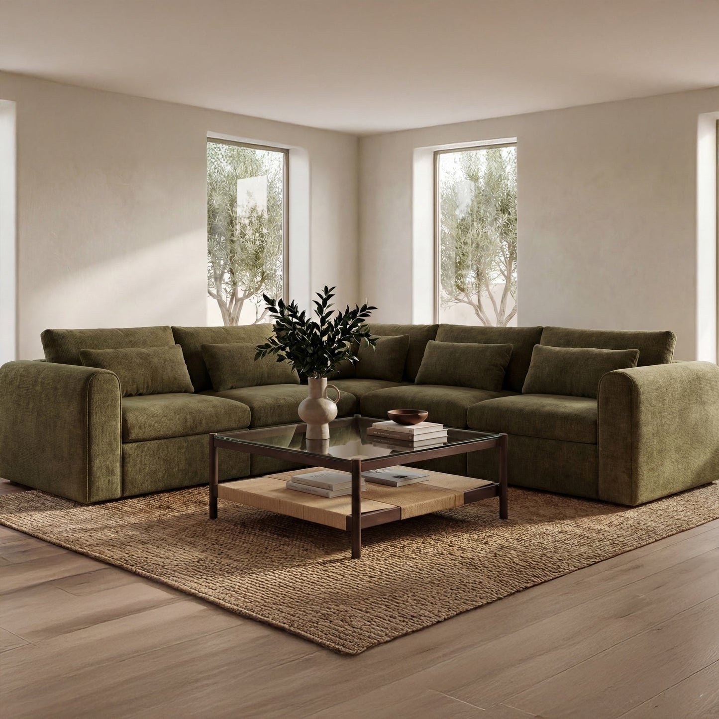 Walker Clear/Brown/Walnut Coffee Table - Ornate Home