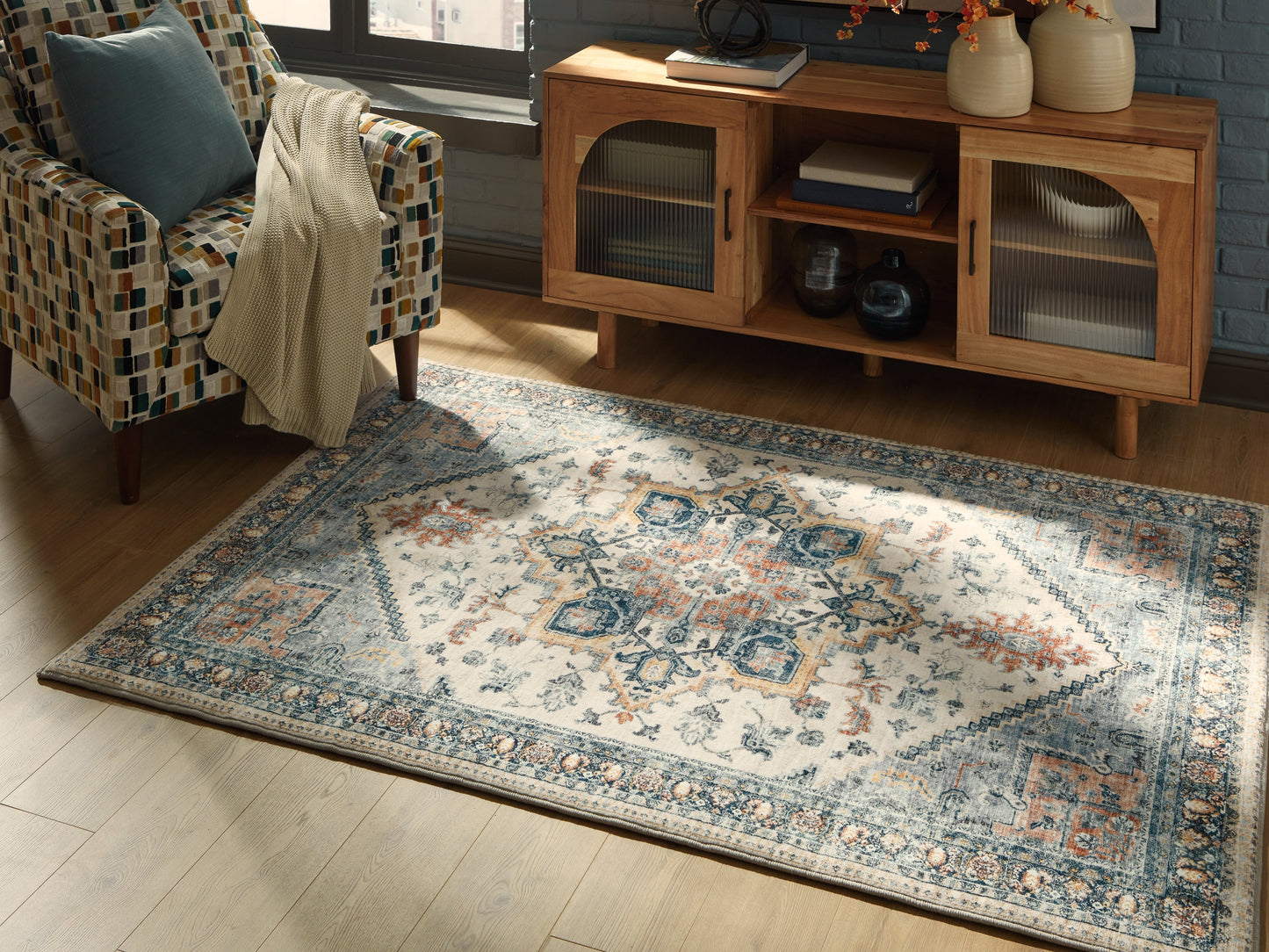 Wallney Multi Memory Foam Medium Rug- Viva Furn