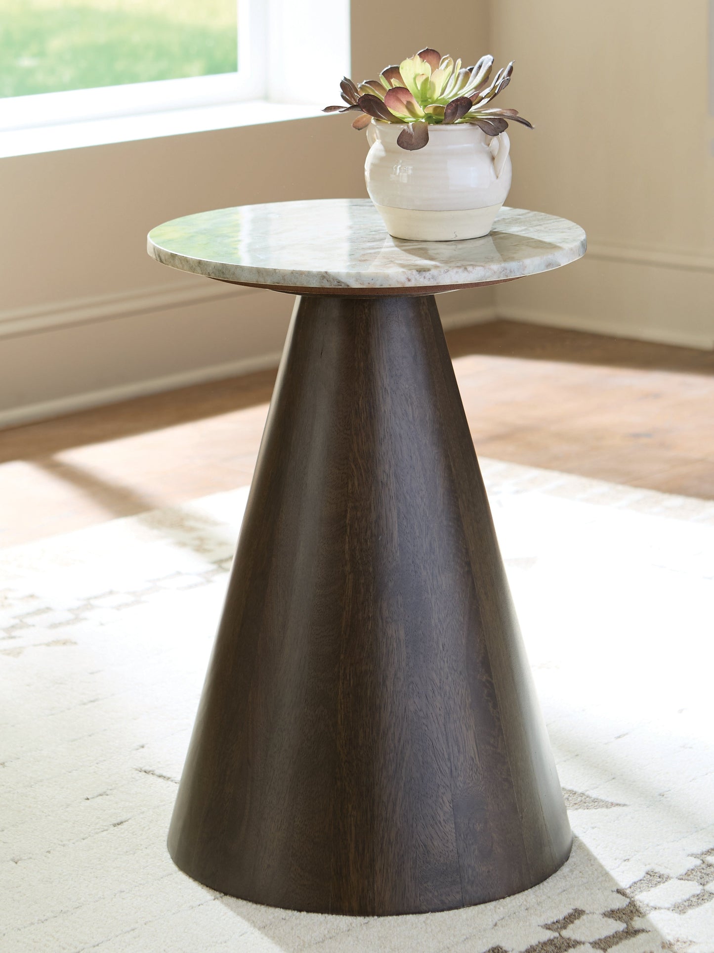 Waltnor Gray/White/Brown Accent Table- Viva Furn