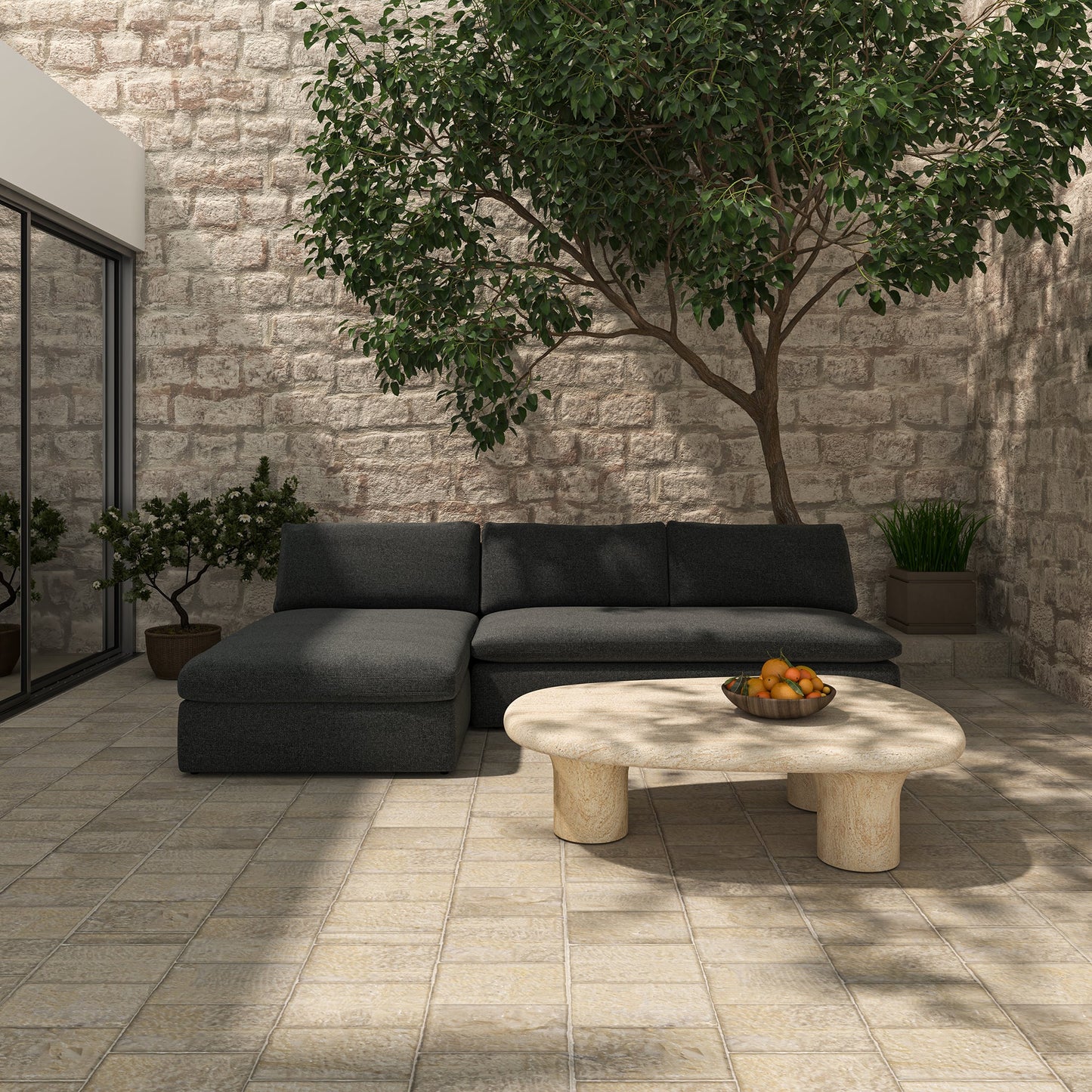 Warby Beige Outdoor Coffee Table - Ornate Home