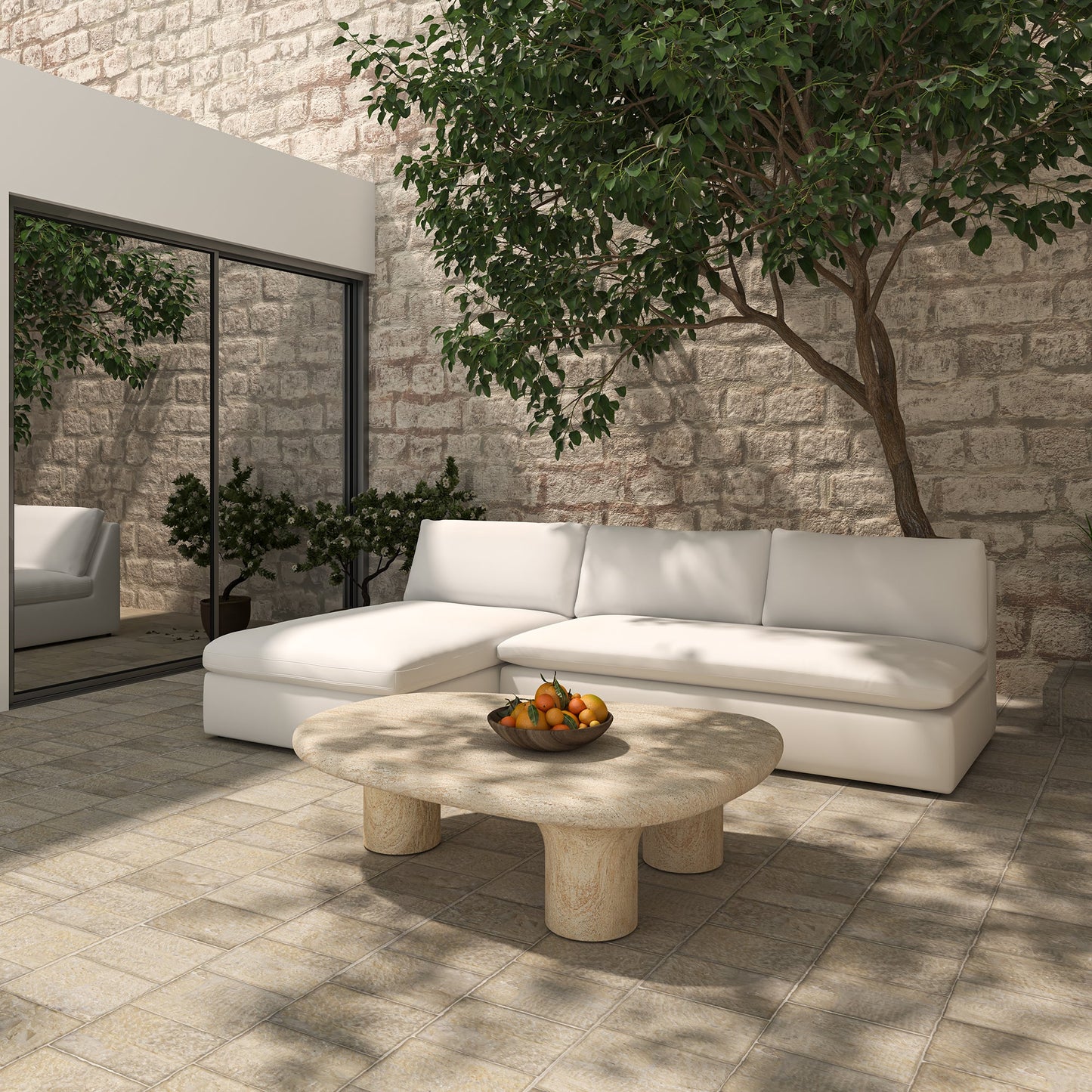 Warby Beige Outdoor Coffee Table - Ornate Home