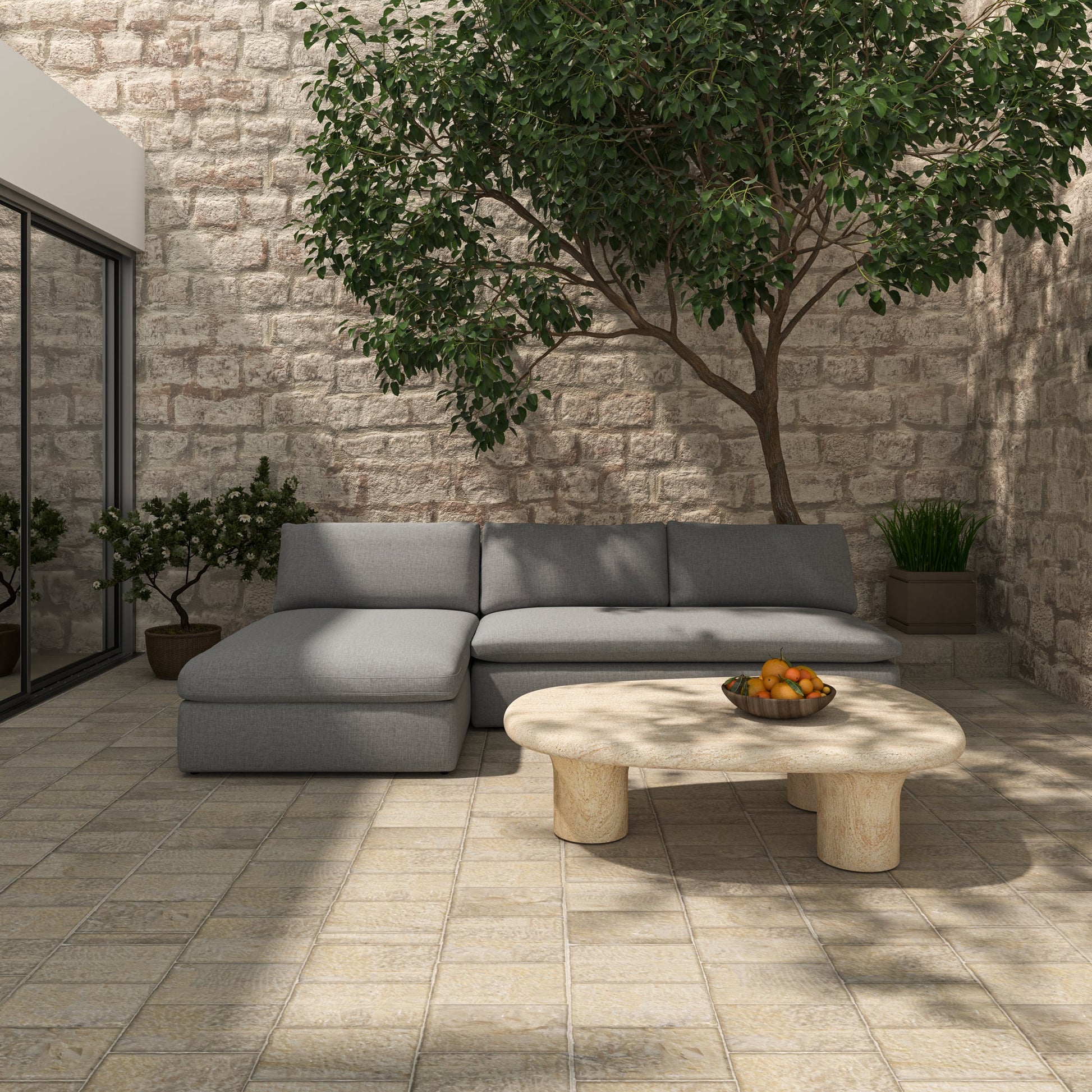 Warby Beige Outdoor Coffee Table - Ornate Home