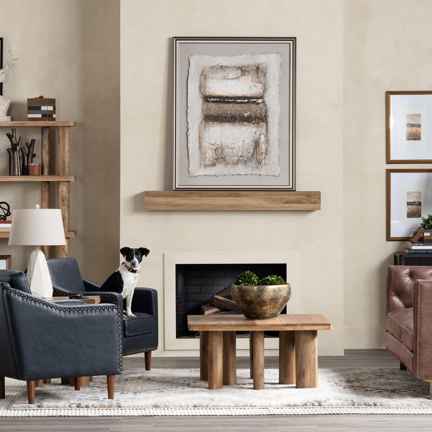 Warm Crackles Brown/Cresm Canvas - Ornate Home