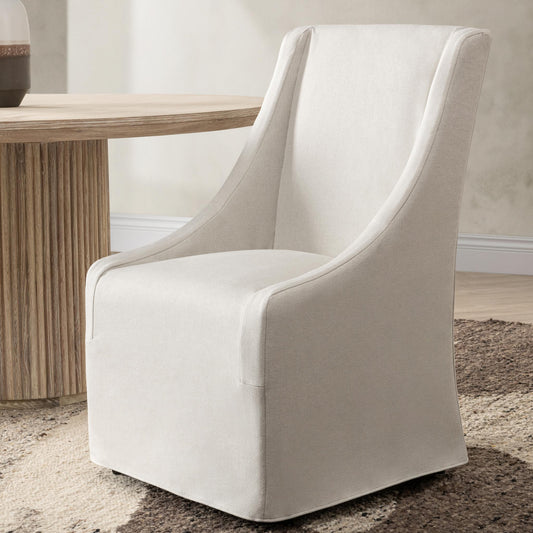 Warwick Beige Dining Chair with Casters - Ornate Home