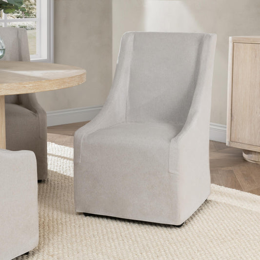Warwick Sandy Tan Dining Chair with Casters - Ornate Home