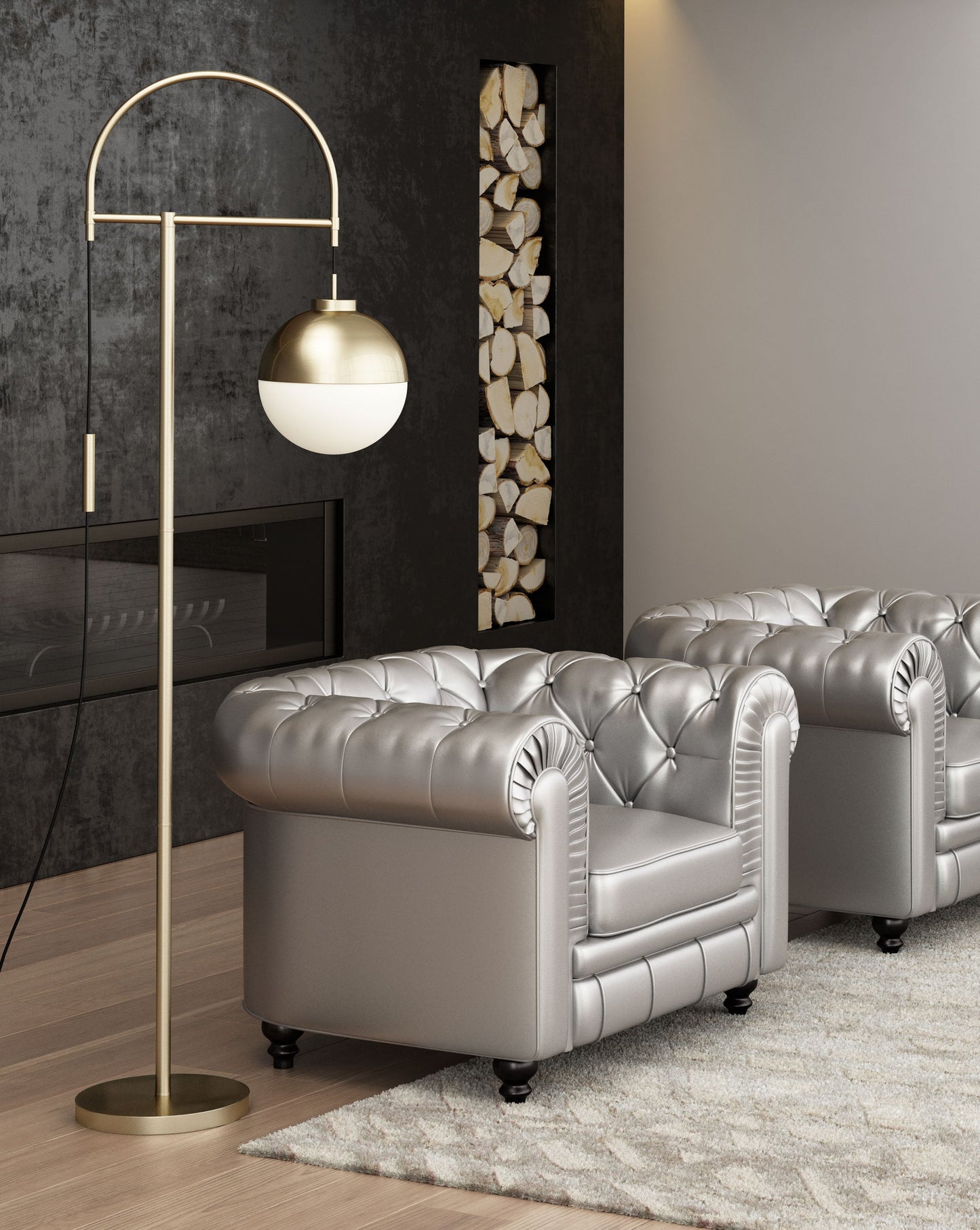 Waterloo White & Bronze Floor Lamp - Ornate Home