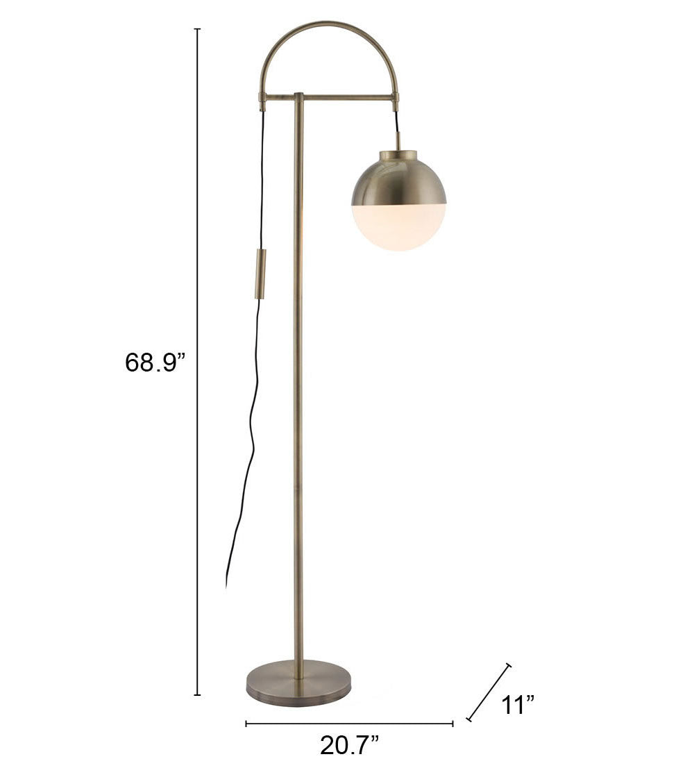 Waterloo White & Bronze Floor Lamp - Ornate Home