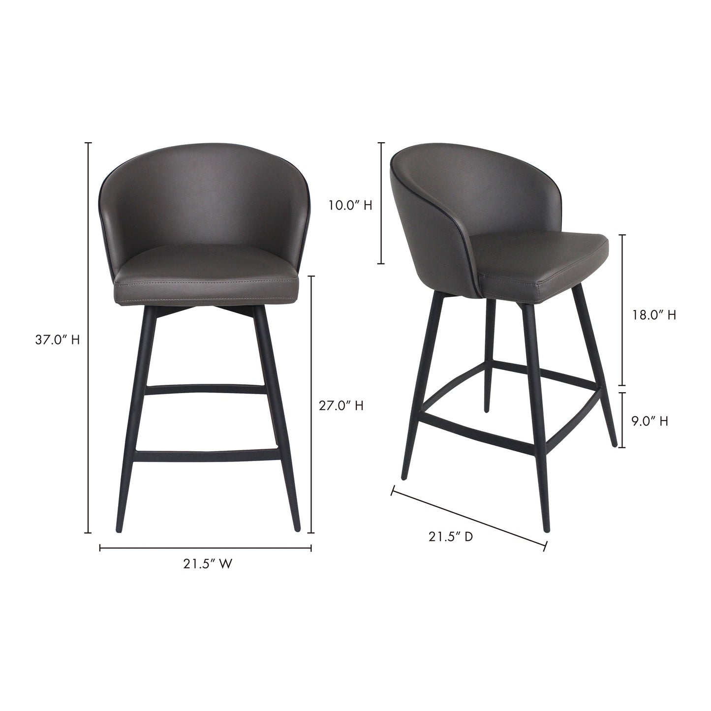 Webber Grey Swivel Counter Stool - Ornate Home