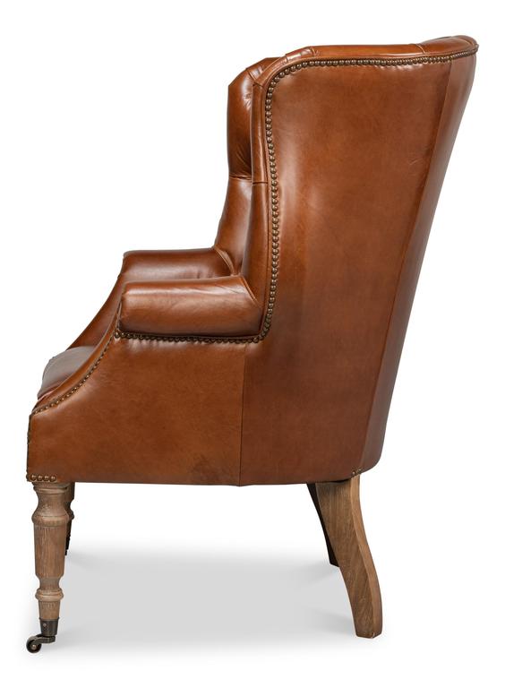 Welsh Brown Leather Chair - Ornate Home