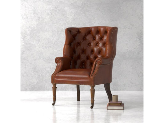 Welsh Brown Leather Chair - Ornate Home