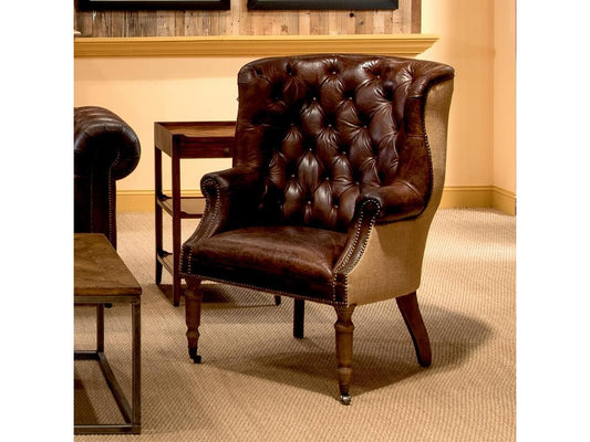 Welsh Brown Leather & Jute Chair - Ornate Home
