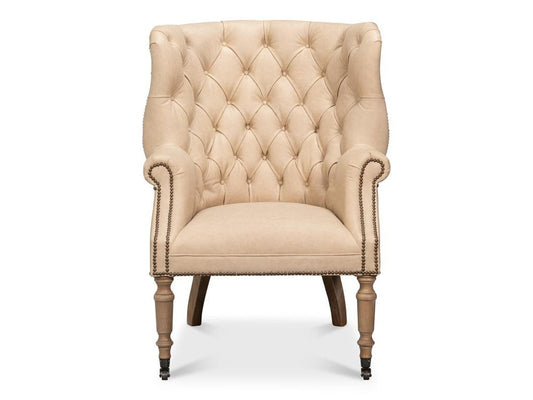 Welsh Cappuccion Leather Chair - Ornate Home