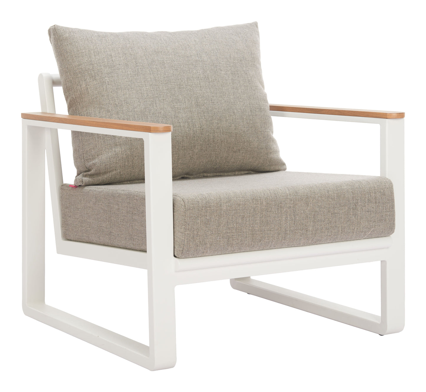 Welt Taupe & White Outdoor Armchair - Ornate Home