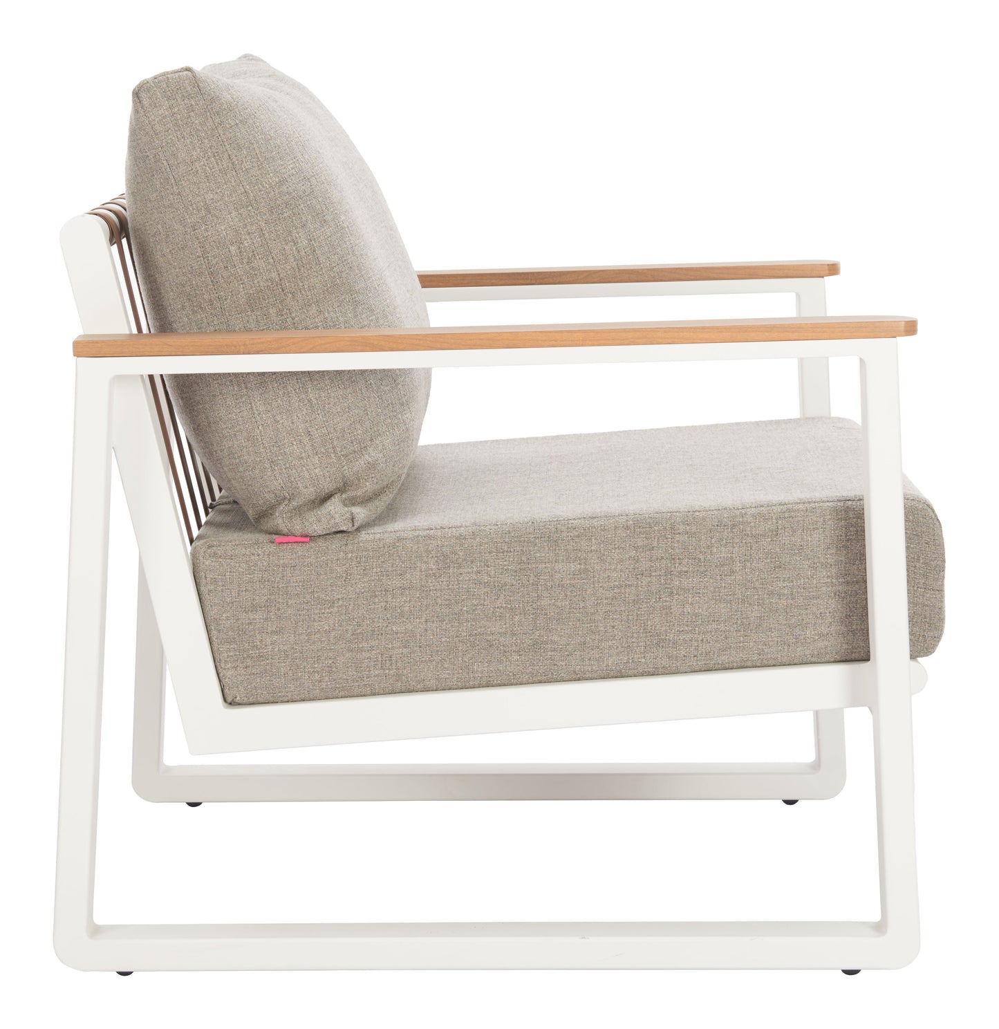 Welt Taupe & White Outdoor Armchair - Ornate Home