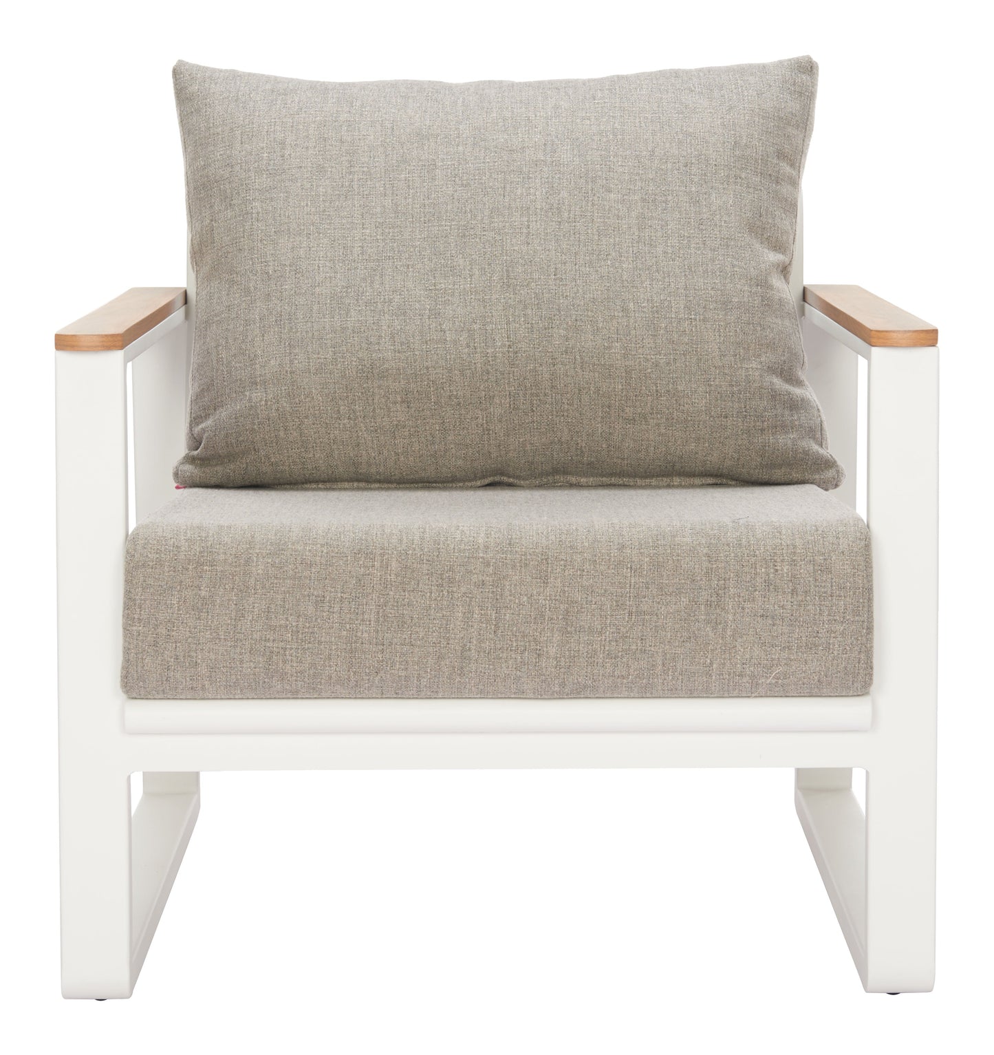 Welt Taupe & White Outdoor Armchair - Ornate Home