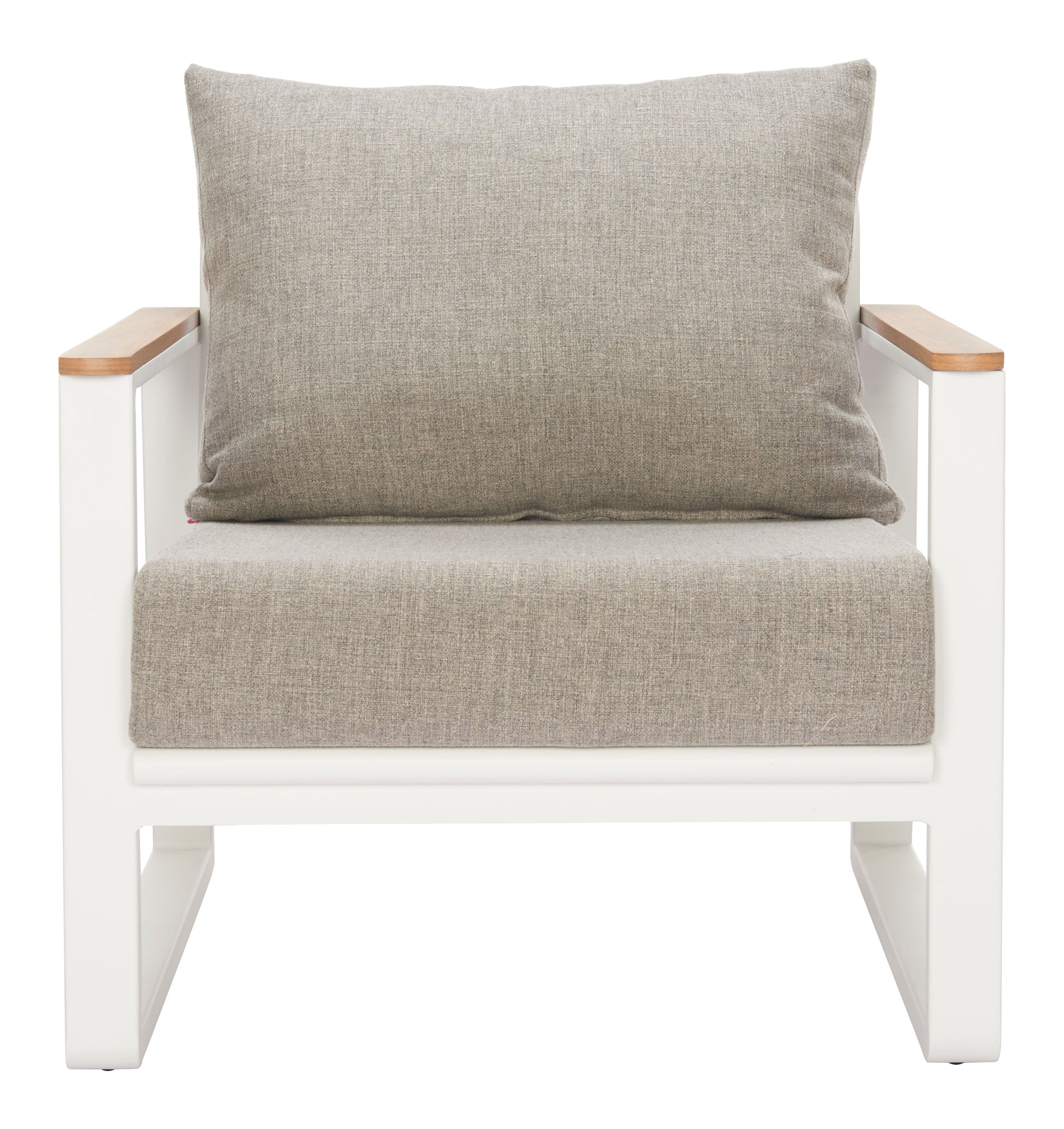 Welt Taupe & White Outdoor Armchair - Ornate Home