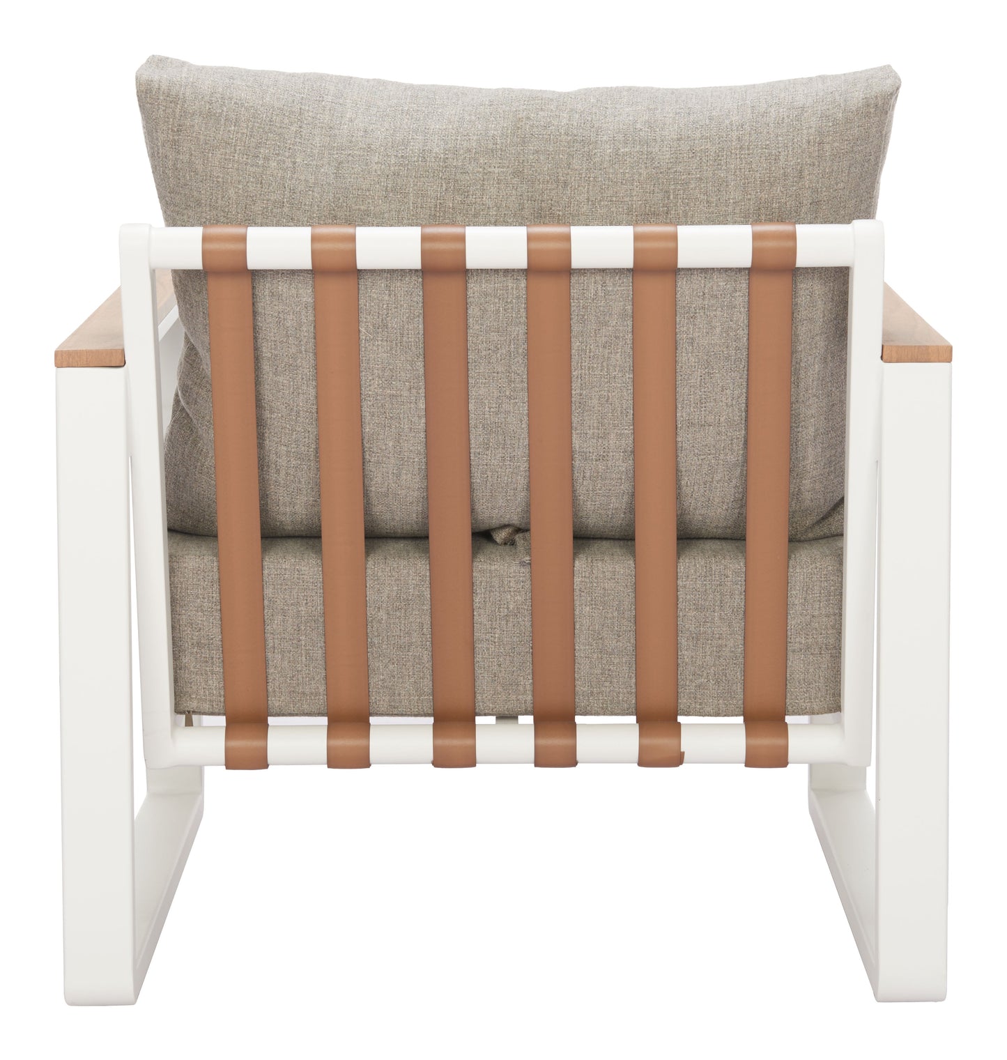 Welt Taupe & White Outdoor Armchair - Ornate Home
