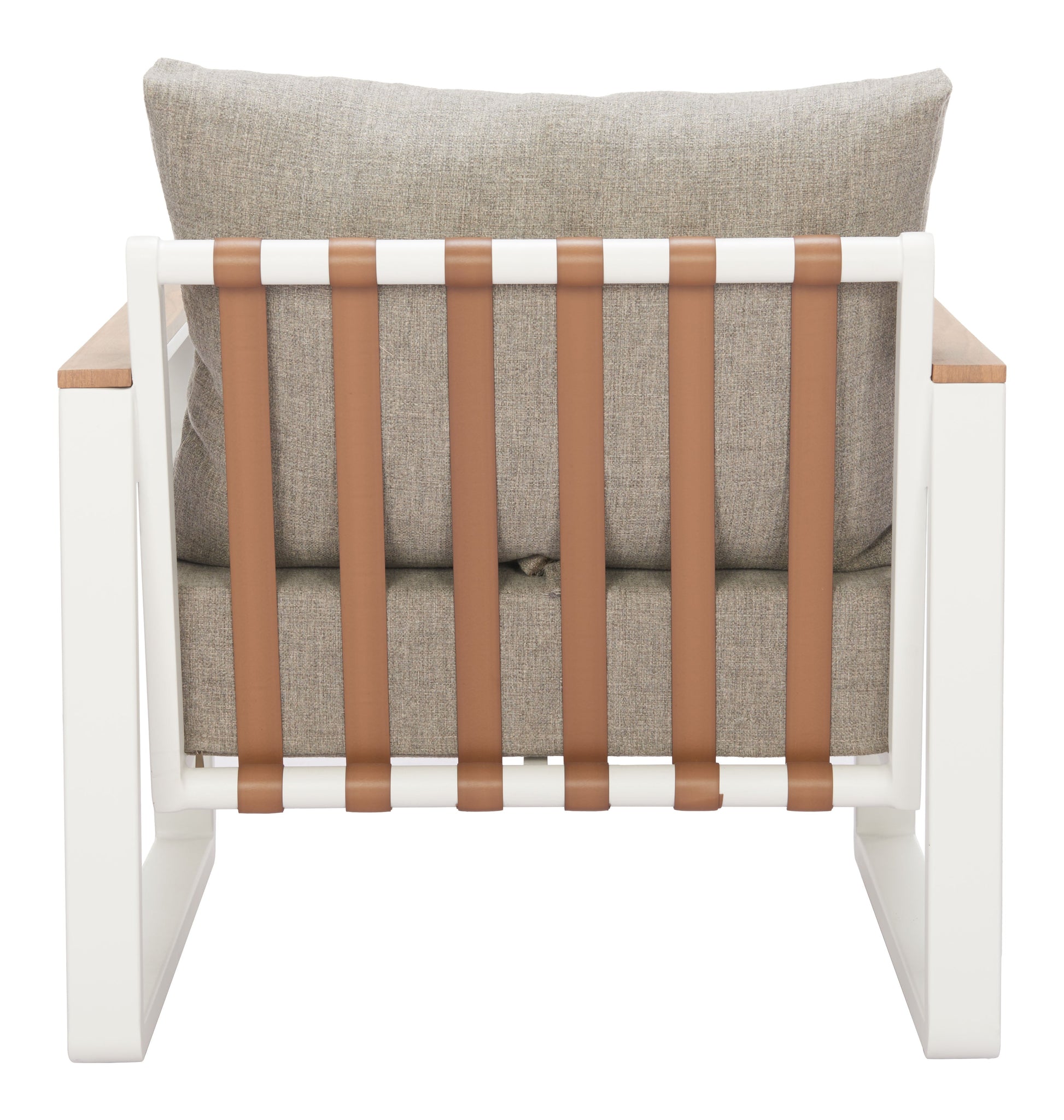 Welt Taupe & White Outdoor Armchair - Ornate Home