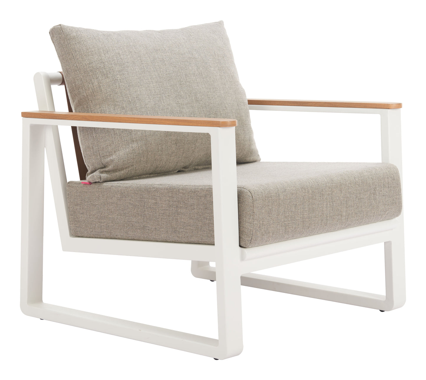 Welt Taupe & White Outdoor Armchair - Ornate Home