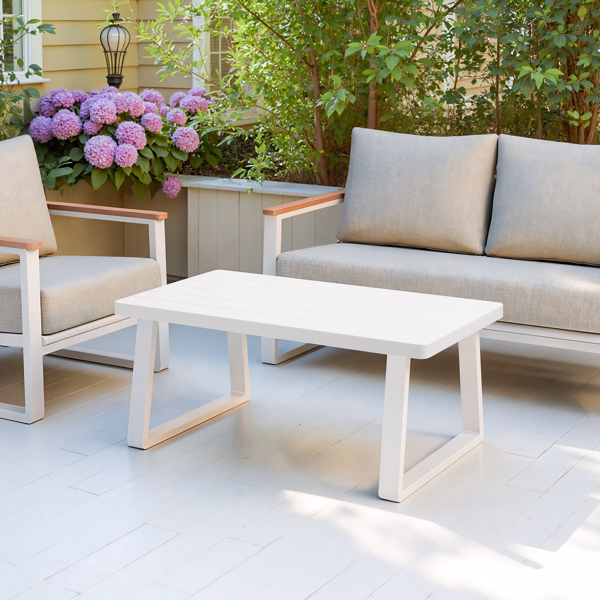 Welt White Outdoor Coffee Table - Ornate Home