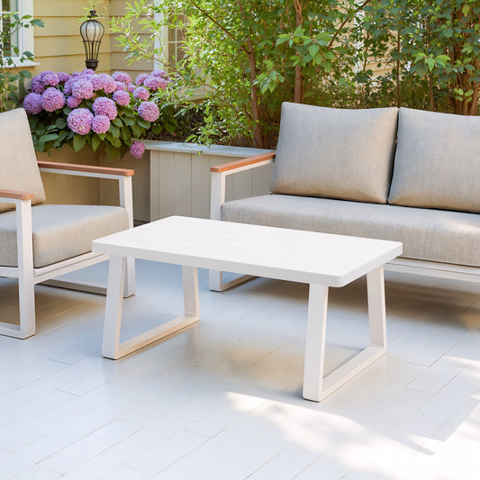 Welt White Outdoor Coffee Table - Ornate Home