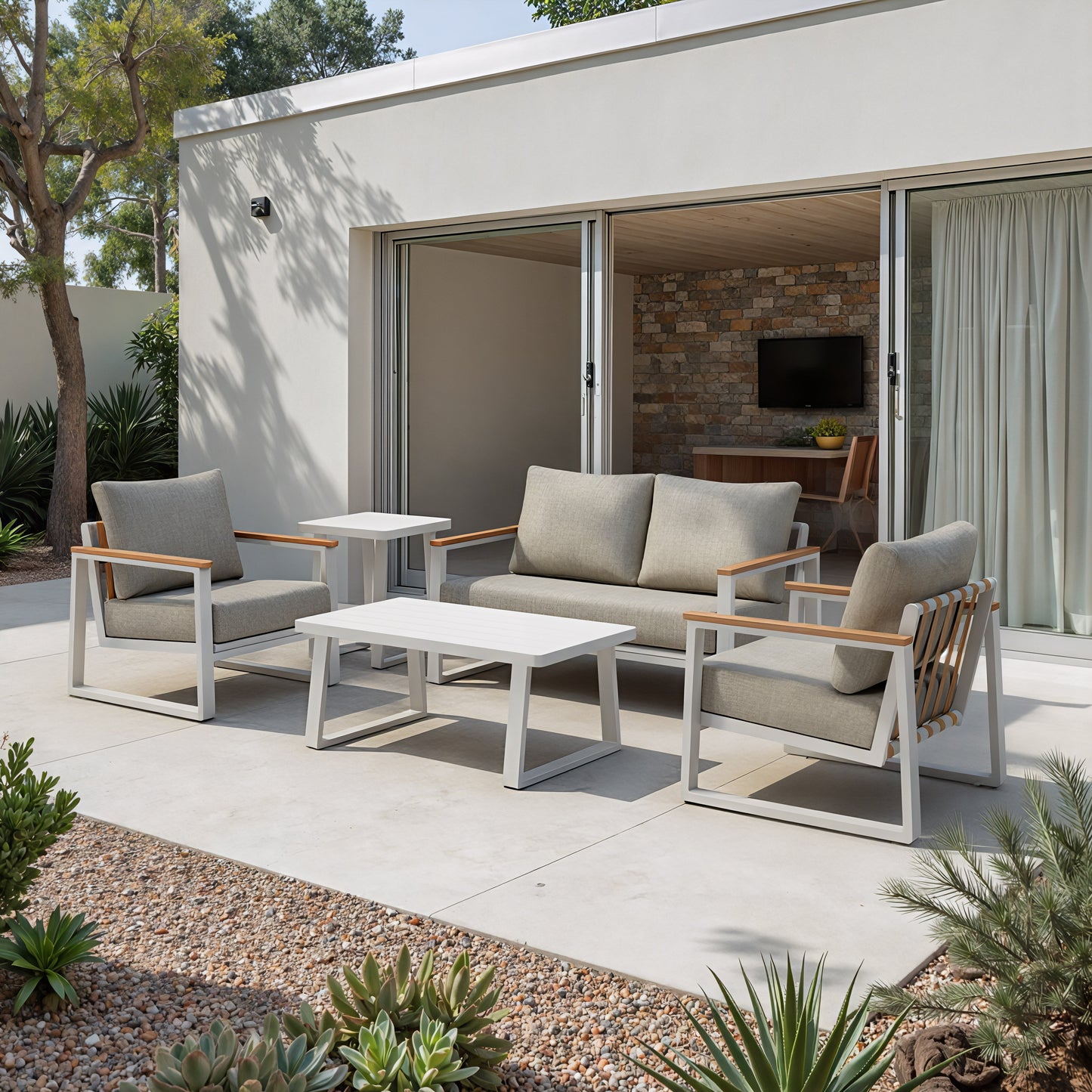 Welt White Outdoor Coffee Table - Ornate Home