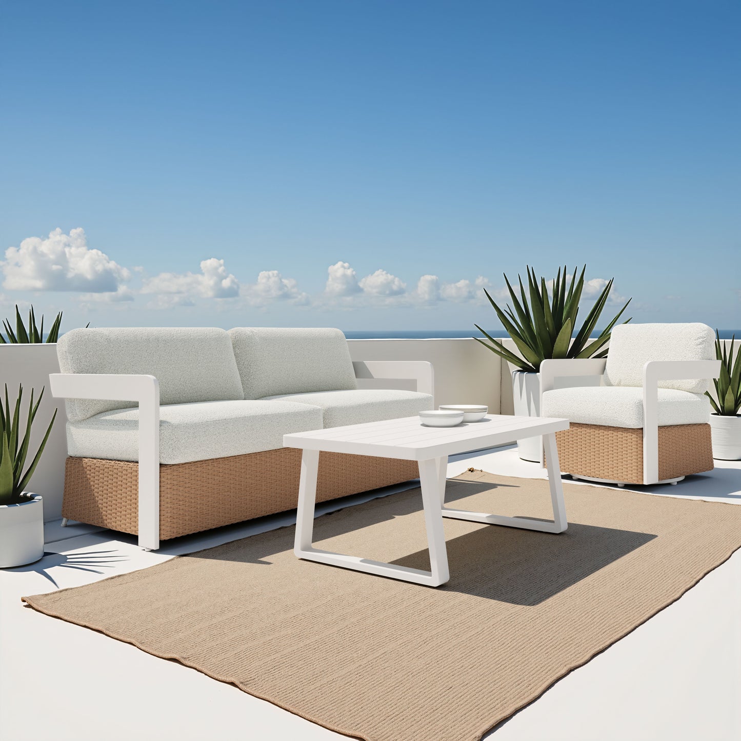 Welt White Outdoor Coffee Table - Ornate Home