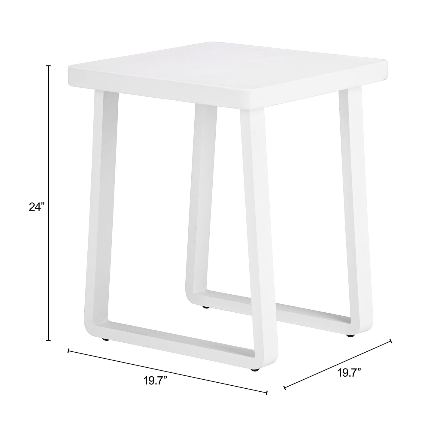 Welt White Outdoor Side Table - Ornate Home