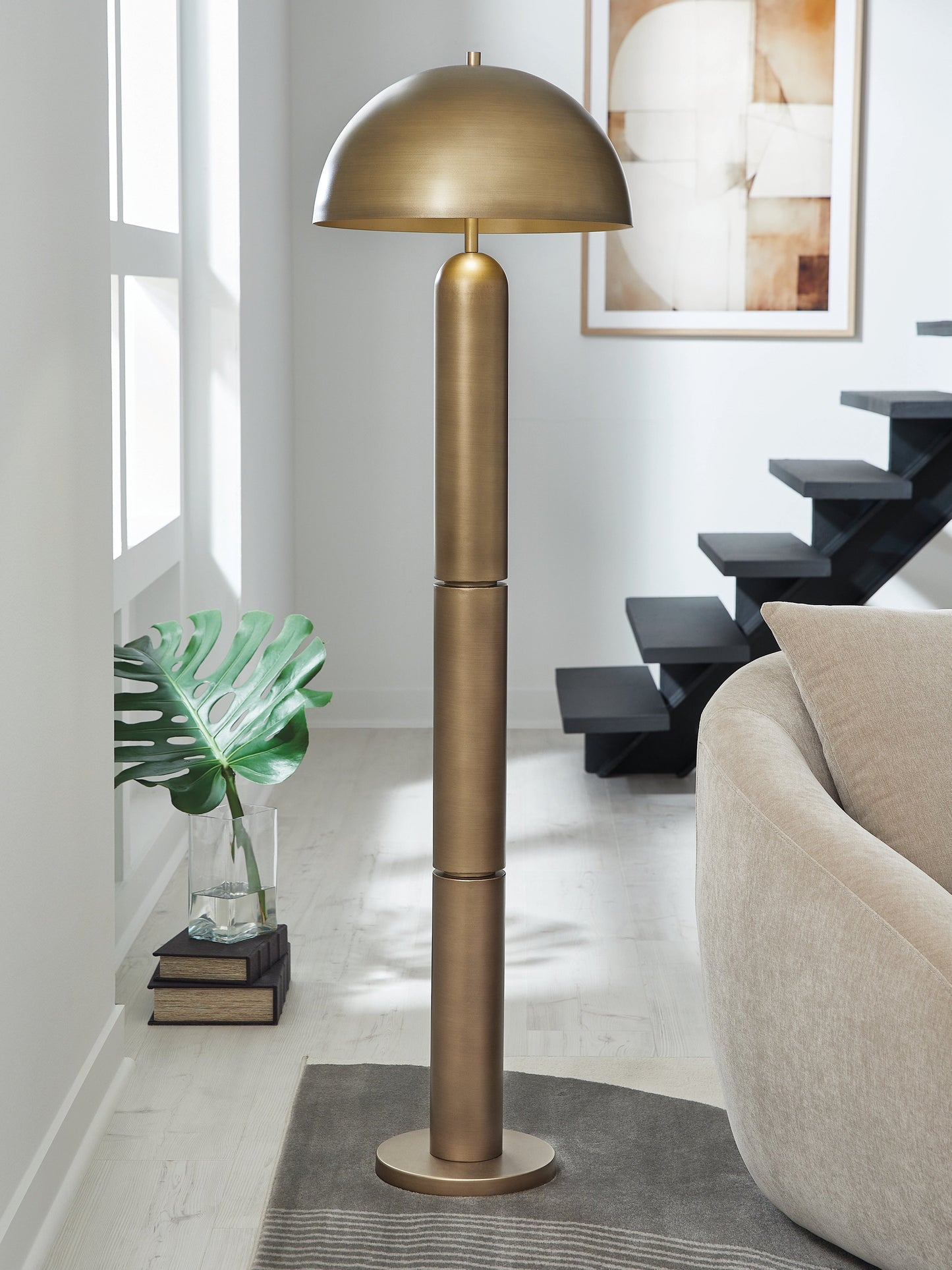 Wendfield Antique Gold Floor Lamp- Viva Furn